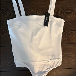 Lulu's White One Piece Bodysuit